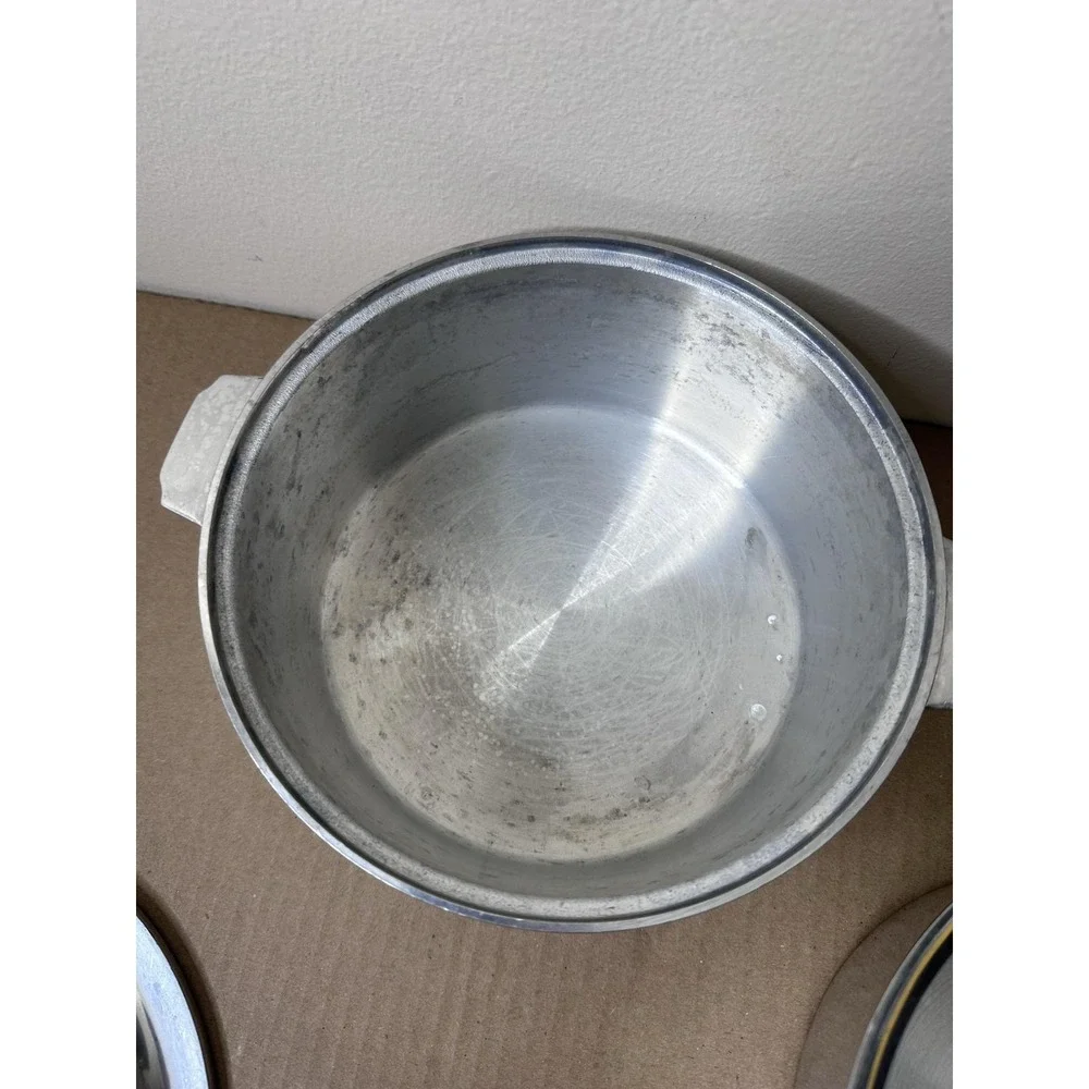 Vintage Miracle Maid Cookware Aluminum Double Boiler Saucepan Pot W Lid 7 In USA